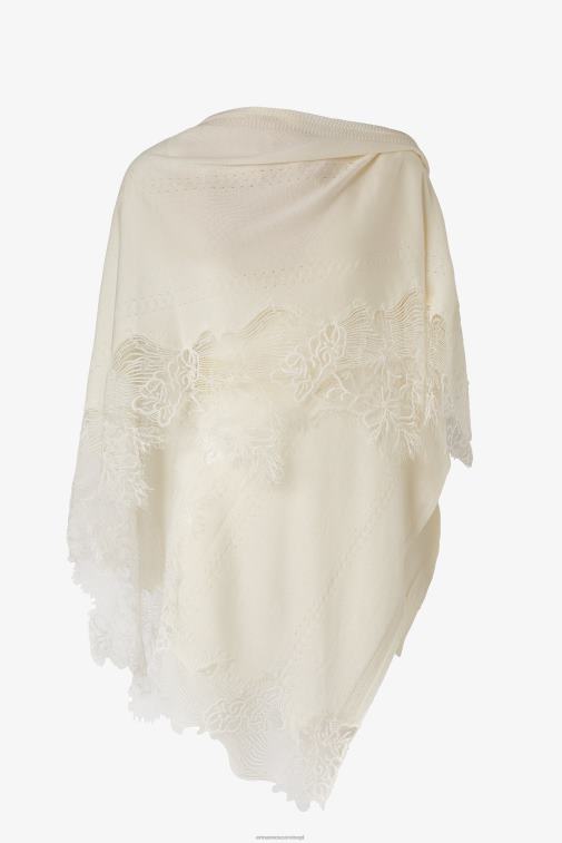 kobiety Ermanno Scervino Bianco Stuła wykończona koronką LN28V211