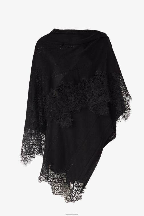 kobiety Ermanno Scervino Nero Stuła wykończona koronką LN28V212