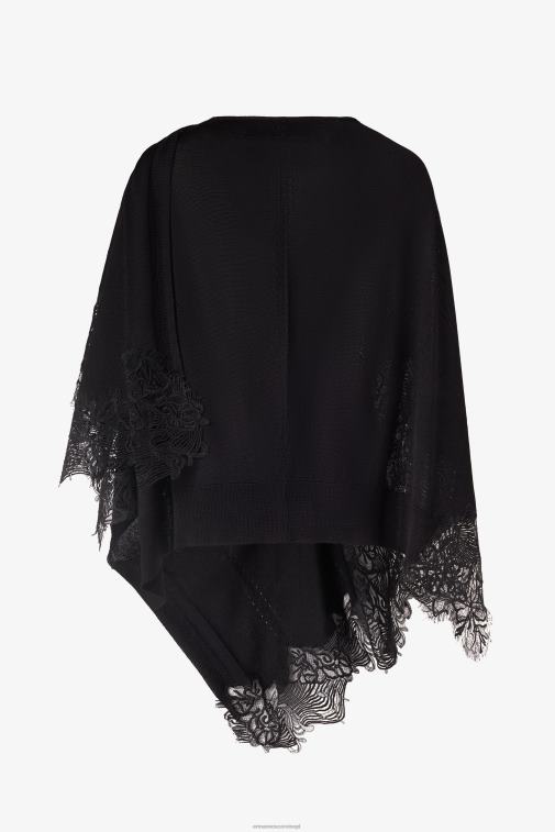 kobiety Ermanno Scervino Nero Stuła wykończona koronką LN28V212
