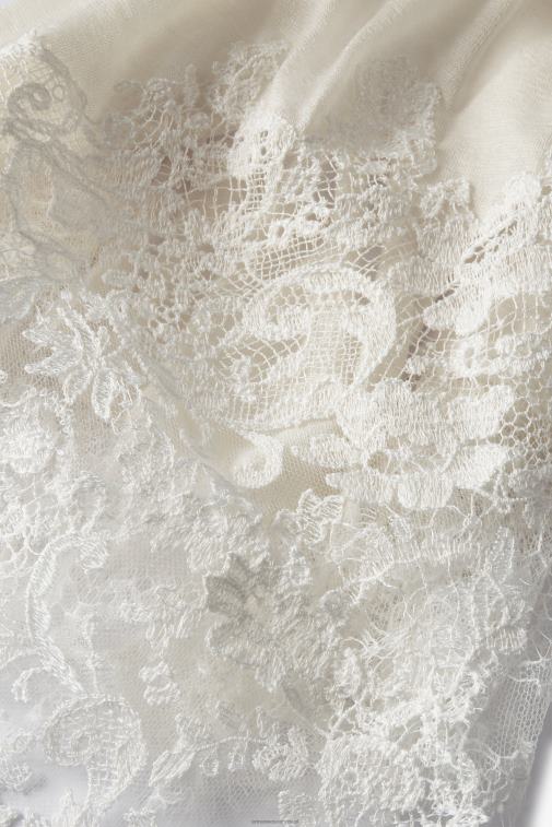 kobiety Ermanno Scervino biały ozdobiona koronką pashmina LN28V207