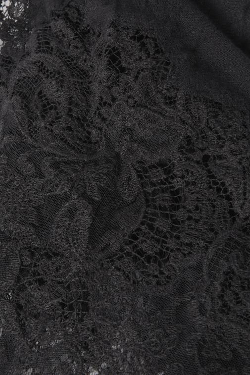 kobiety Ermanno Scervino czarny ozdobiona koronką stuła pashmina LN28V209