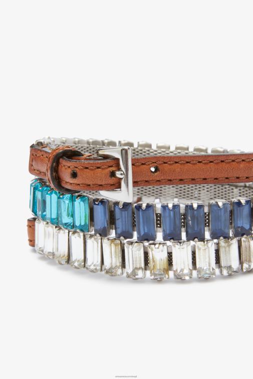 kobiety Ermanno Scervino niebieski wielorzędowa kryształowa bransoletka LN28V189