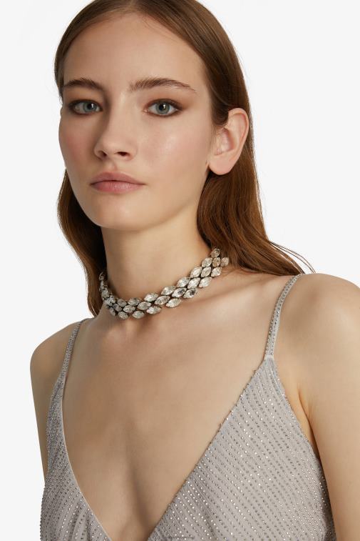 kobiety Ermanno Scervino Argento Choker ozdobiony kryształkami LN28V178
