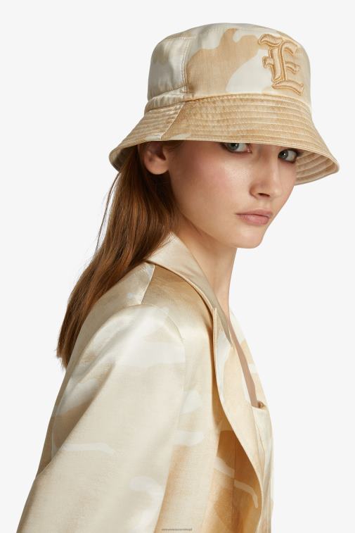 kobiety Ermanno Scervino beżowy kapelusz typu Bucket w kamuflażu LN28V206