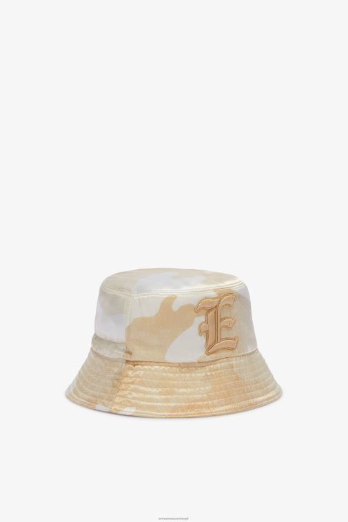 kobiety Ermanno Scervino beżowy kapelusz typu Bucket w kamuflażu LN28V206