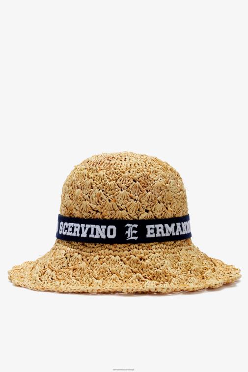 kobiety Ermanno Scervino beżowy kapelusz z rafii LN28V204
