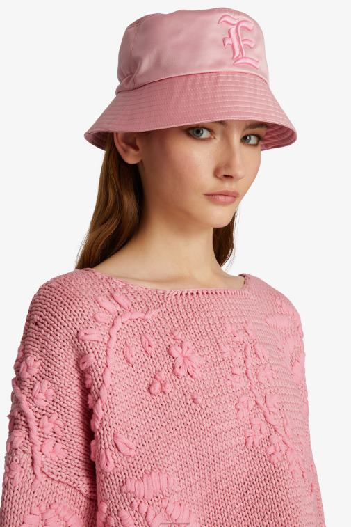 kobiety Ermanno Scervino różowy satynowy kapelusz typu Bucket LN28V201