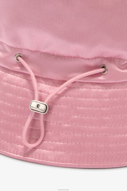 kobiety Ermanno Scervino różowy satynowy kapelusz typu Bucket LN28V201