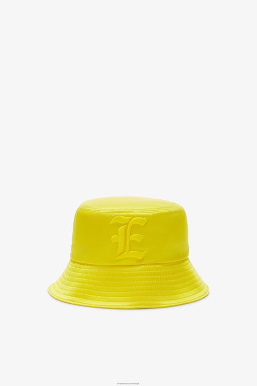 kobiety Ermanno Scervino żółty satynowy kapelusz typu Bucket LN28V200