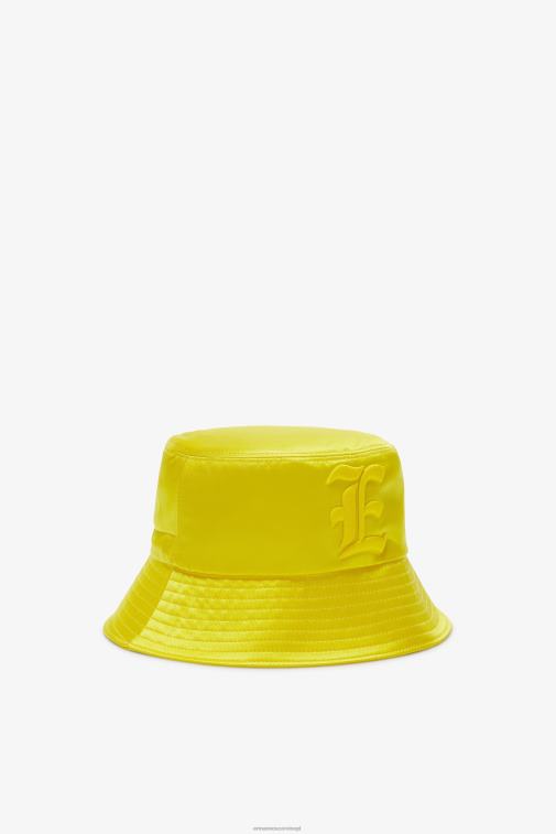kobiety Ermanno Scervino żółty satynowy kapelusz typu Bucket LN28V200