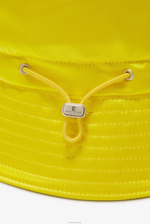 kobiety Ermanno Scervino żółty satynowy kapelusz typu Bucket LN28V200
