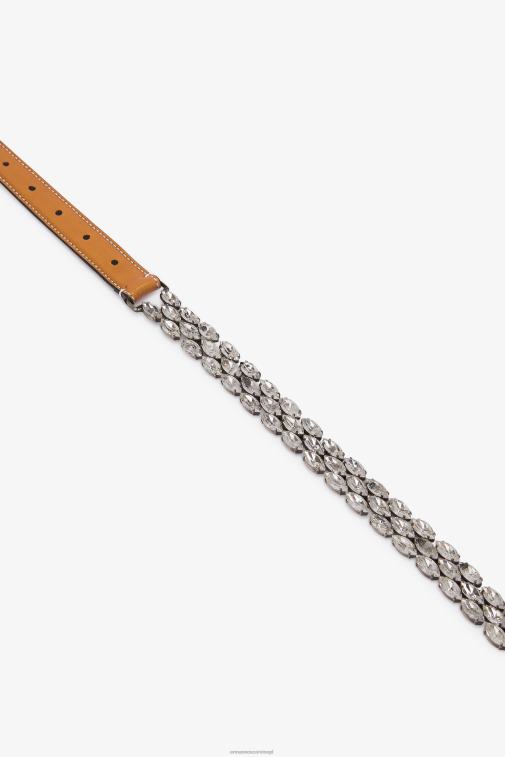 kobiety Ermanno Scervino brązowy kryształowy pasek LN28V194