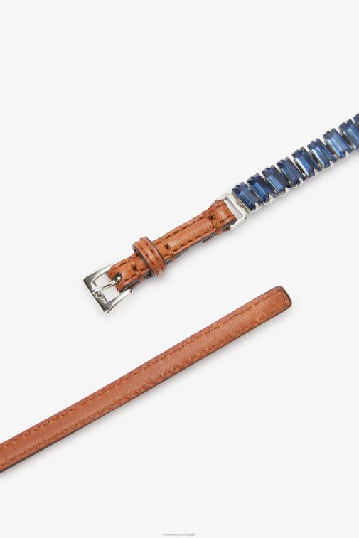 kobiety Ermanno Scervino niebieski Pasek ozdobiony kryształkami bagietki LN28V198