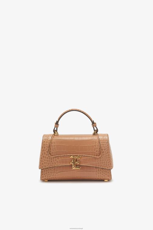 kobiety Ermanno Scervino beżowy Krokodyl torba do kręgli z logo LN28V155