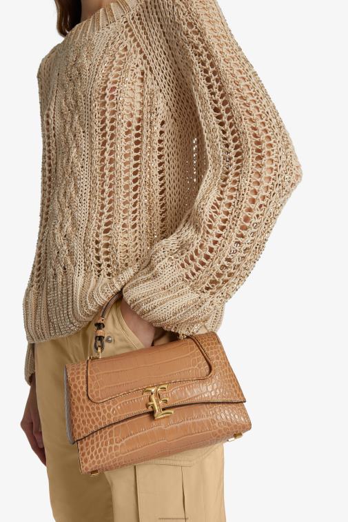 kobiety Ermanno Scervino beżowy Krokodyl torba do kręgli z logo LN28V155