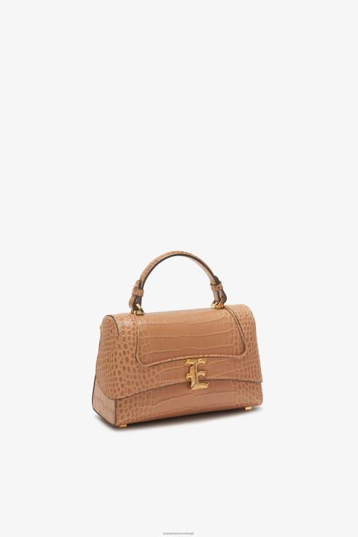 kobiety Ermanno Scervino beżowy Krokodyl torba do kręgli z logo LN28V155