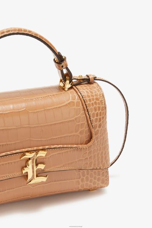 kobiety Ermanno Scervino beżowy Krokodyl torba do kręgli z logo LN28V155