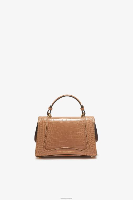 kobiety Ermanno Scervino beżowy Krokodyl torba do kręgli z logo LN28V155