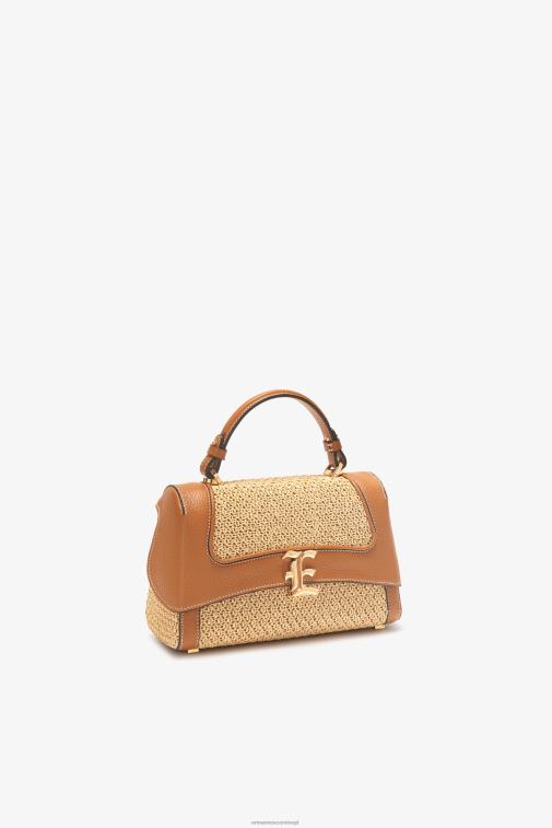 kobiety Ermanno Scervino beżowy Torba do gry w kręgle z rafii z logo LN28V142