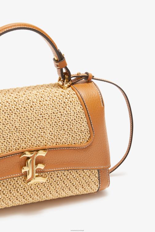 kobiety Ermanno Scervino beżowy Torba do gry w kręgle z rafii z logo LN28V142