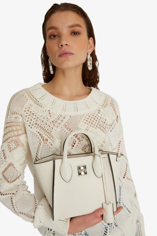 kobiety Ermanno Scervino biały skórzana mini torebka Maggie LN28V160
