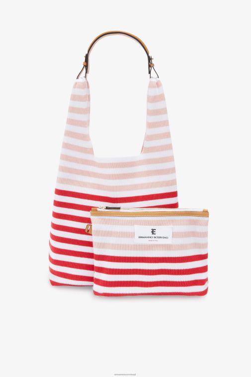 kobiety Ermanno Scervino czerwony dzianinowa torba hobo LN28V136
