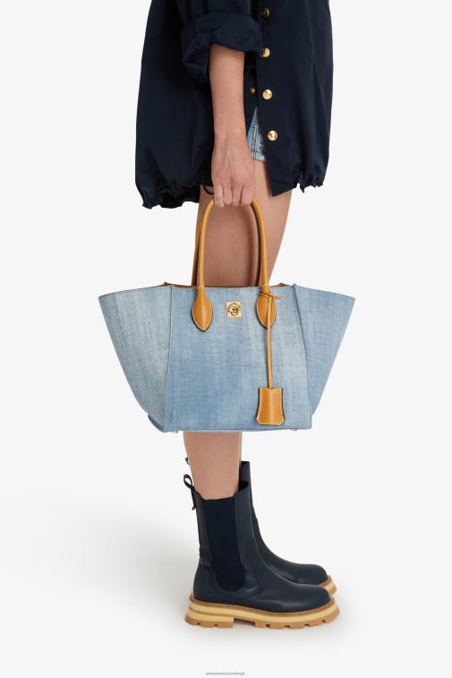 kobiety Ermanno Scervino niebieski dżinsowa torba Maggie LN28V149