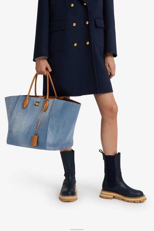 kobiety Ermanno Scervino niebieski duża dżinsowa torba Maggie LN28V148