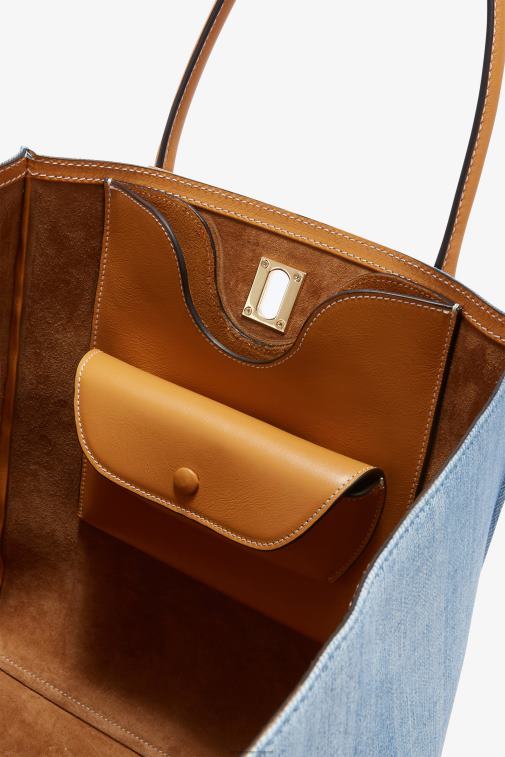 kobiety Ermanno Scervino niebieski duża dżinsowa torba Maggie LN28V148
