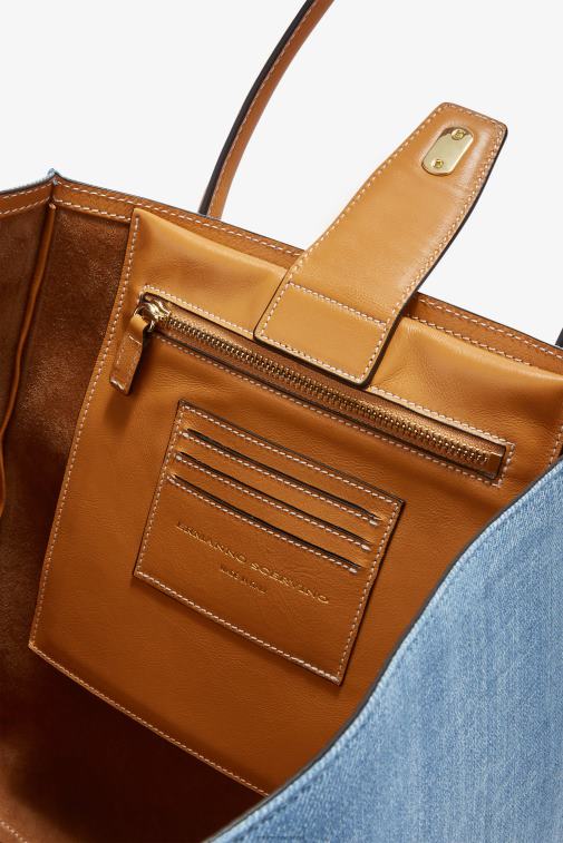 kobiety Ermanno Scervino niebieski duża dżinsowa torba Maggie LN28V148
