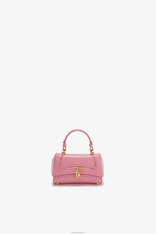 kobiety Ermanno Scervino róża mała skórzana torba do gry w kręgle z logo LN28V139
