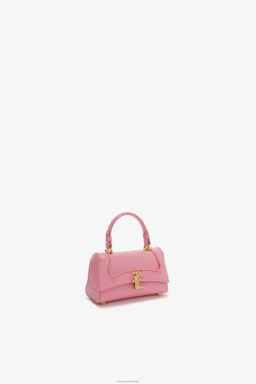kobiety Ermanno Scervino róża mała skórzana torba do gry w kręgle z logo LN28V139