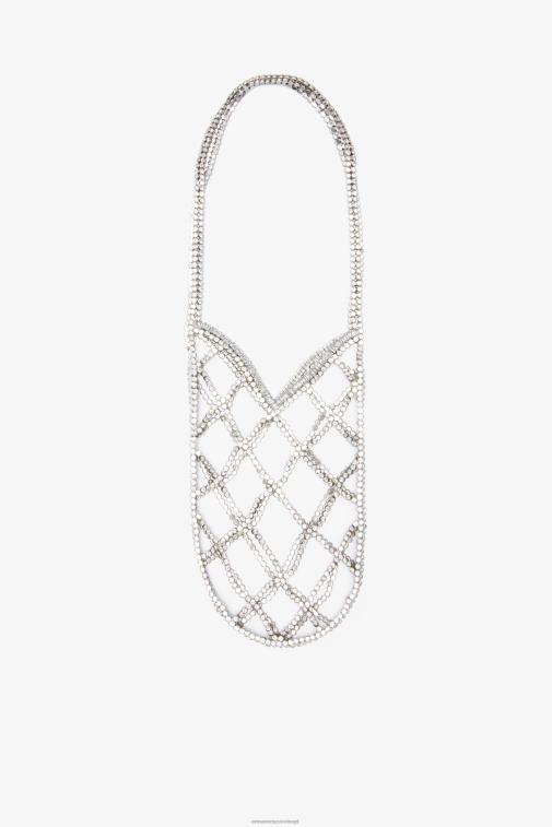 kobiety Ermanno Scervino srebro Kryształowa mini torebka LN28V186