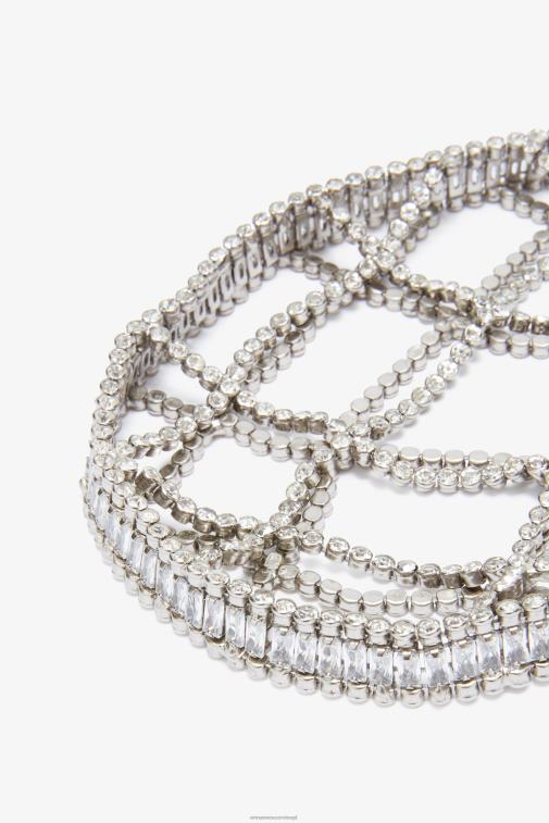 kobiety Ermanno Scervino srebro Kryształowa mini torebka LN28V186