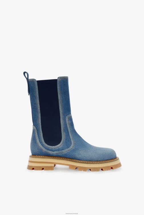 kobiety Ermanno Scervino niebieski dżinsowe buty motocyklowe LN28V172