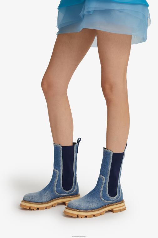 kobiety Ermanno Scervino niebieski dżinsowe buty motocyklowe LN28V172
