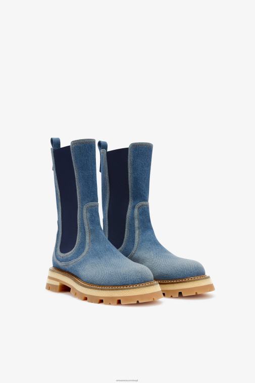 kobiety Ermanno Scervino niebieski dżinsowe buty motocyklowe LN28V172