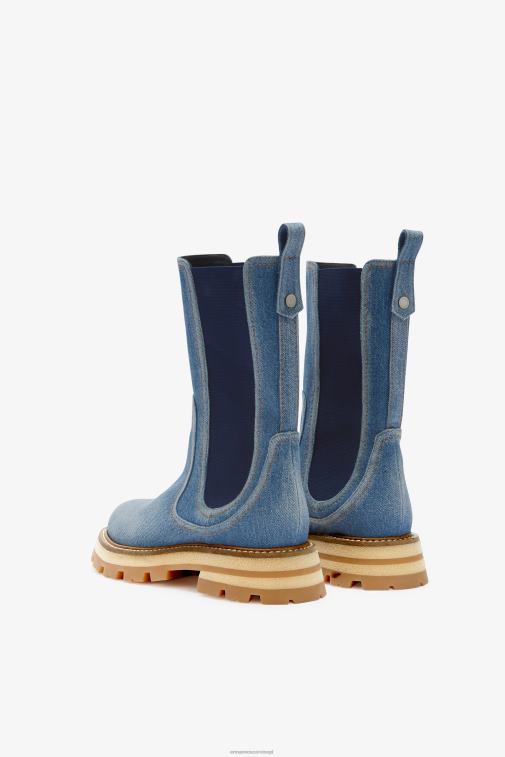 kobiety Ermanno Scervino niebieski dżinsowe buty motocyklowe LN28V172