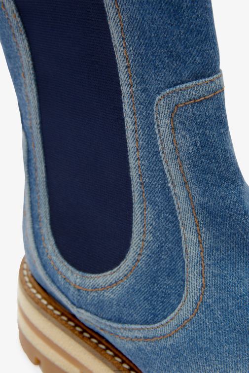 kobiety Ermanno Scervino niebieski dżinsowe buty motocyklowe LN28V172
