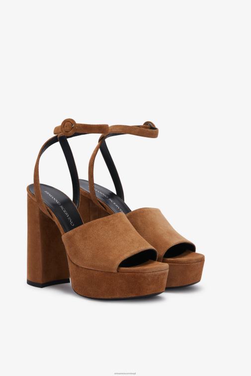 kobiety Ermanno Scervino brązowy sandały na platformie LN28V170