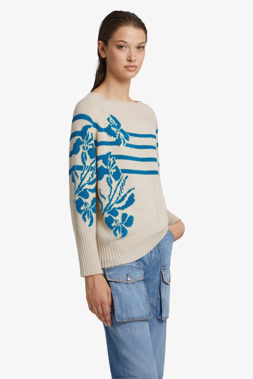 kobiety Ermanno Scervino biały oversize'owy sweter z kaszmiru pochodzącego z recyklingu LN28V58