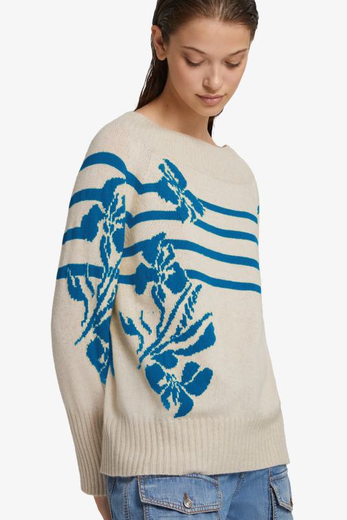 kobiety Ermanno Scervino biały oversize'owy sweter z kaszmiru pochodzącego z recyklingu LN28V58