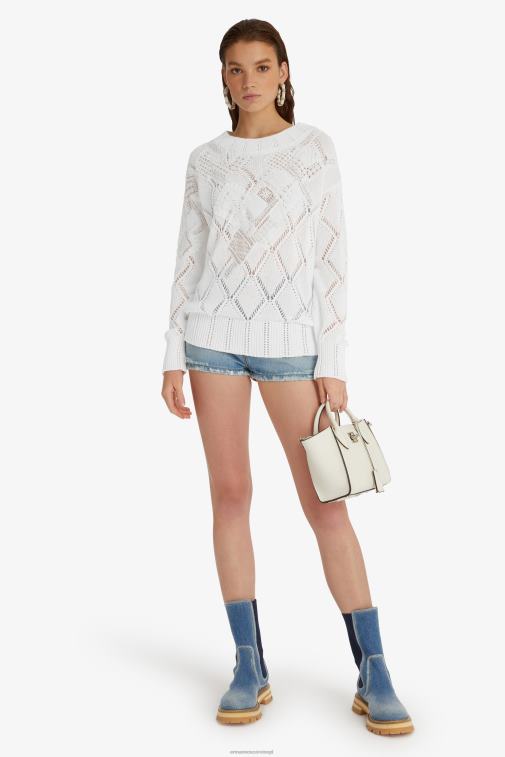 kobiety Ermanno Scervino biały oversize'owy sweterek o luźnym kroju LN28V53