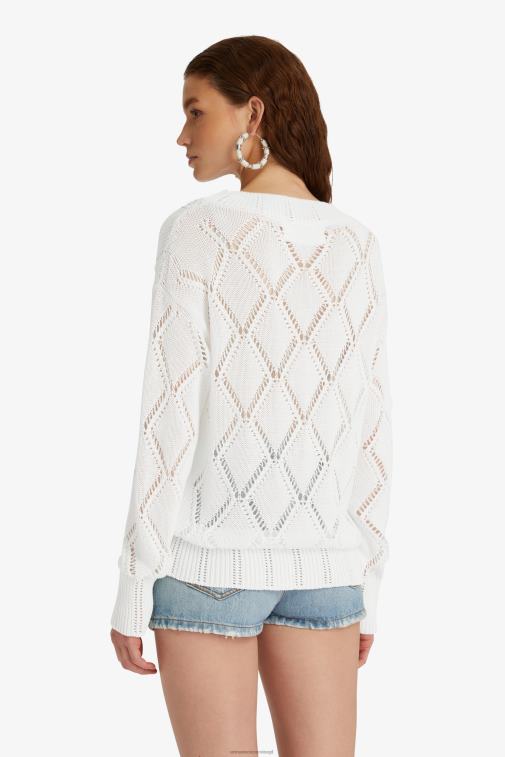 kobiety Ermanno Scervino biały oversize'owy sweterek o luźnym kroju LN28V53