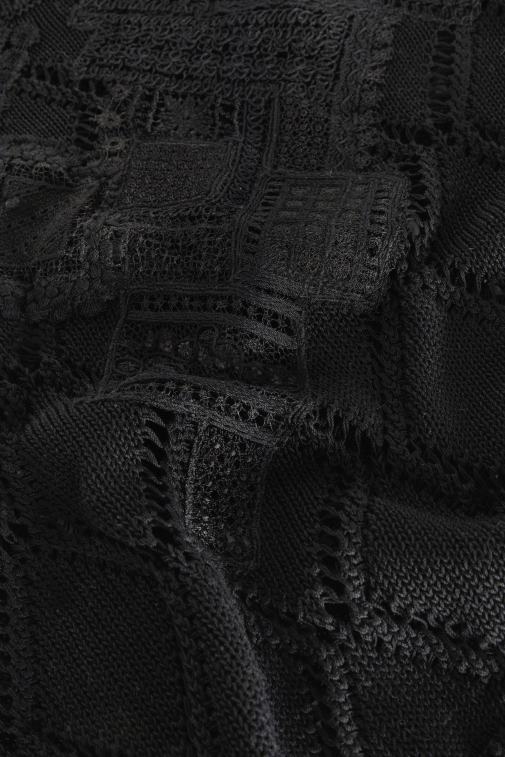 kobiety Ermanno Scervino czarny ażurowy, bawełniany sweterek LN28V55