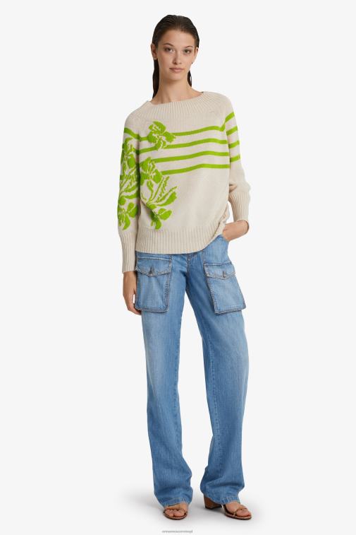kobiety Ermanno Scervino zielony oversize'owy sweter z kaszmiru pochodzącego z recyklingu LN28V59