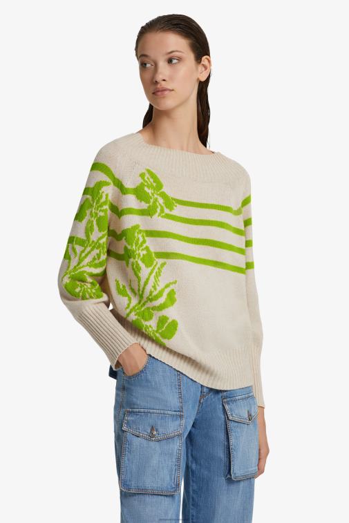kobiety Ermanno Scervino zielony oversize'owy sweter z kaszmiru pochodzącego z recyklingu LN28V59