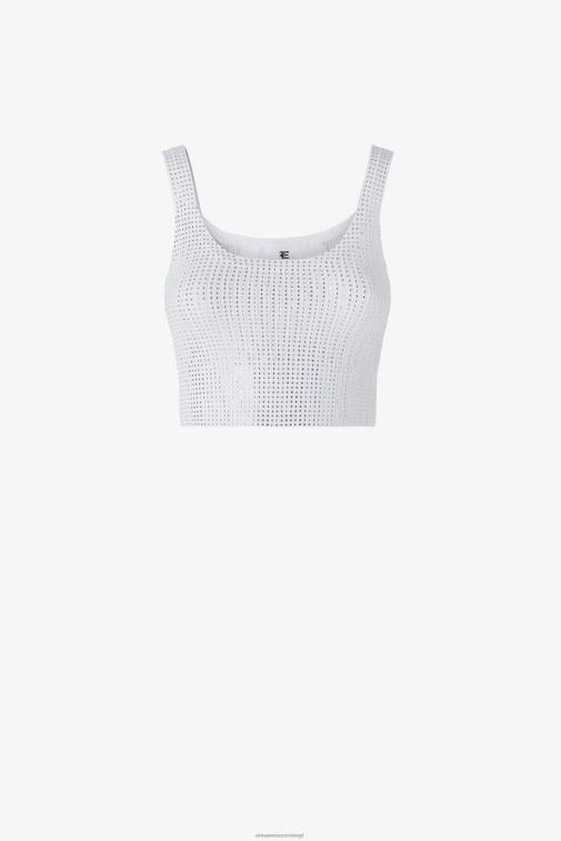 kobiety Ermanno Scervino biały Krótki top ozdobiony kryształkami LN28V68