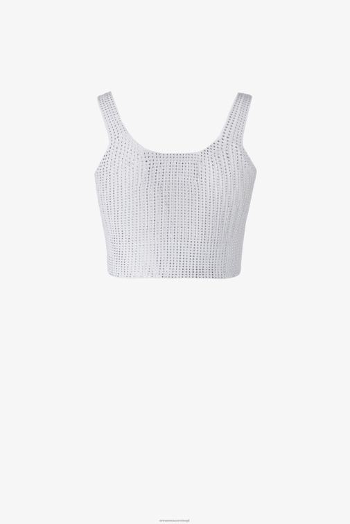 kobiety Ermanno Scervino biały Krótki top ozdobiony kryształkami LN28V68