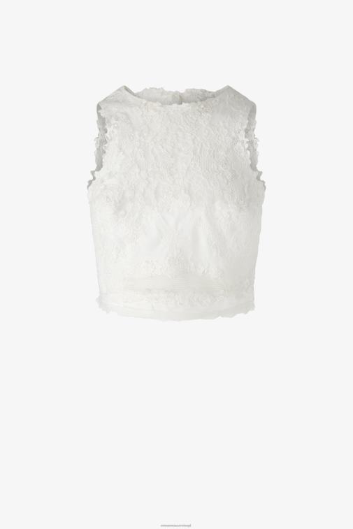 kobiety Ermanno Scervino biały koronkowy, krótki top LN28V95